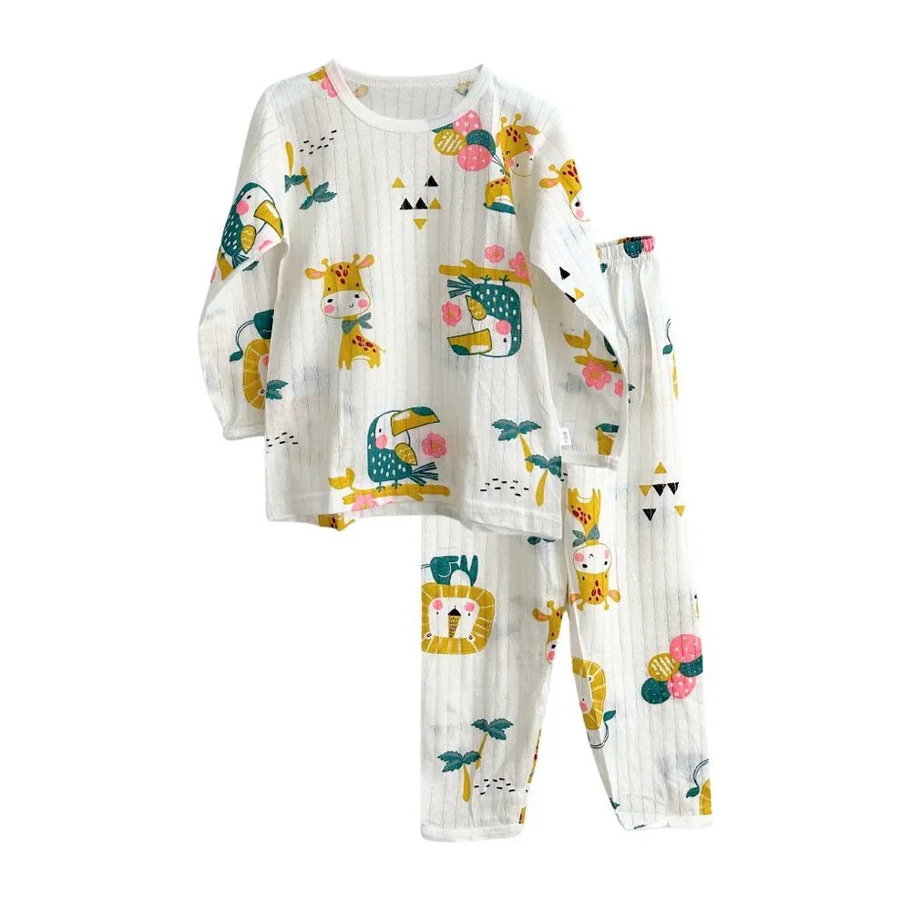 NWT Cute Girls Sleep N' Play Long Sleeve Top & Pants Pajamas Set Safari Party 5T